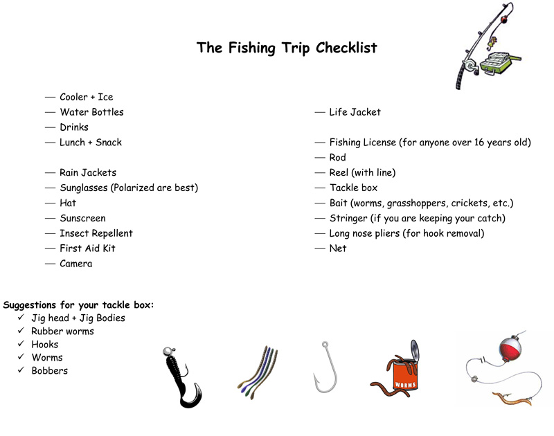 fishing supplies list